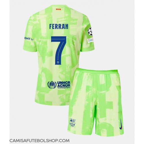 Camisa de time de futebol Barcelona Ferran Torres #7 Replicas 3º Equipamento Infantil 2024-25 Manga Curta (+ Calças curtas)